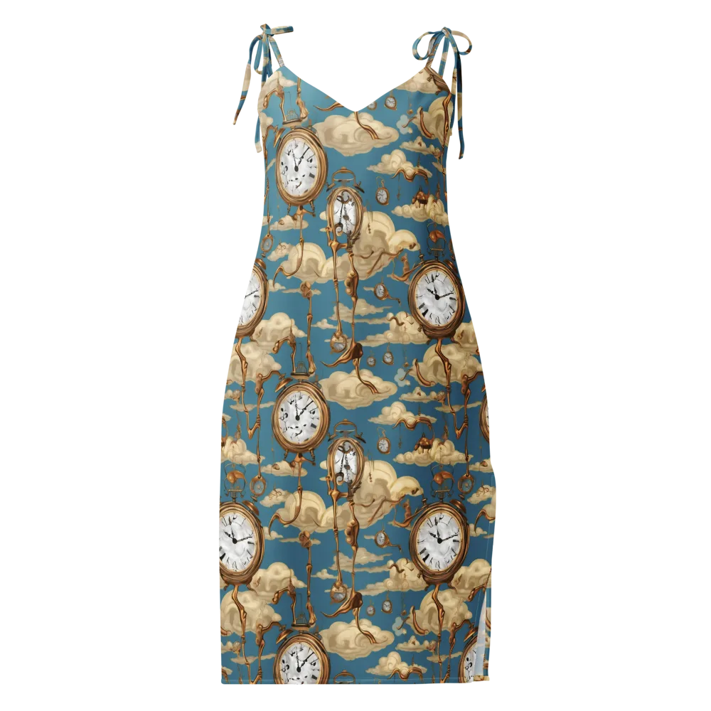 Cloudwork Clock on Slip Dress — Front