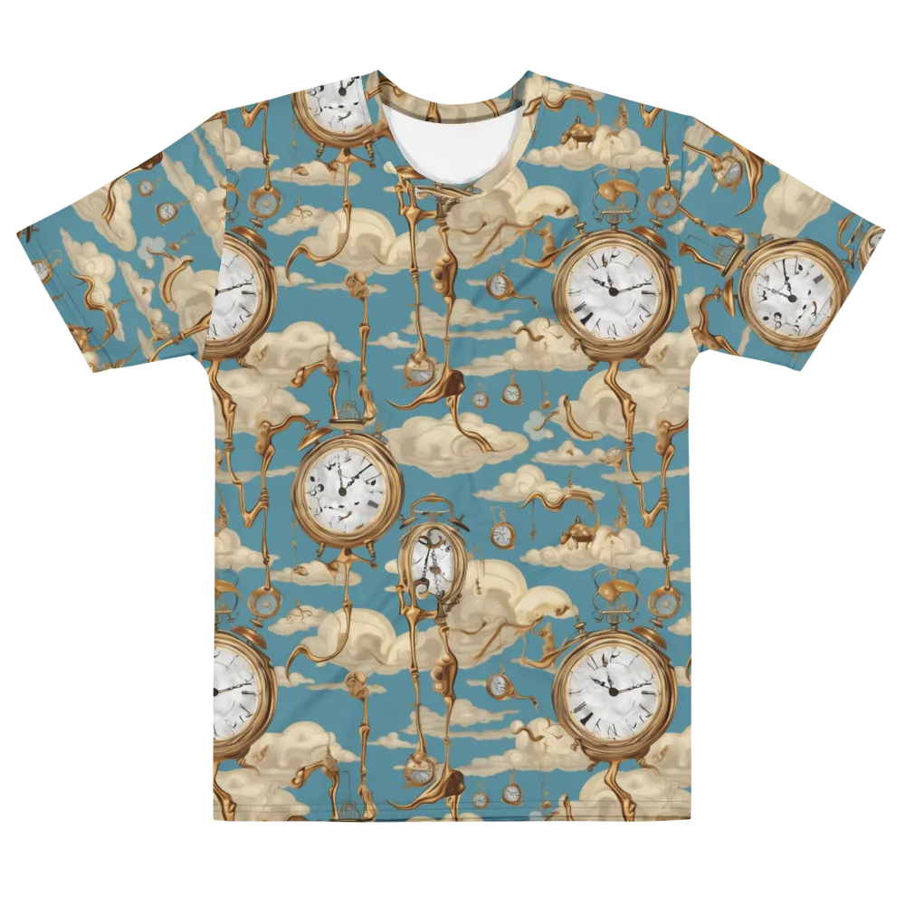 Cloudwork Clock on Men's Cotton Crew Neck T-Shirt — Front