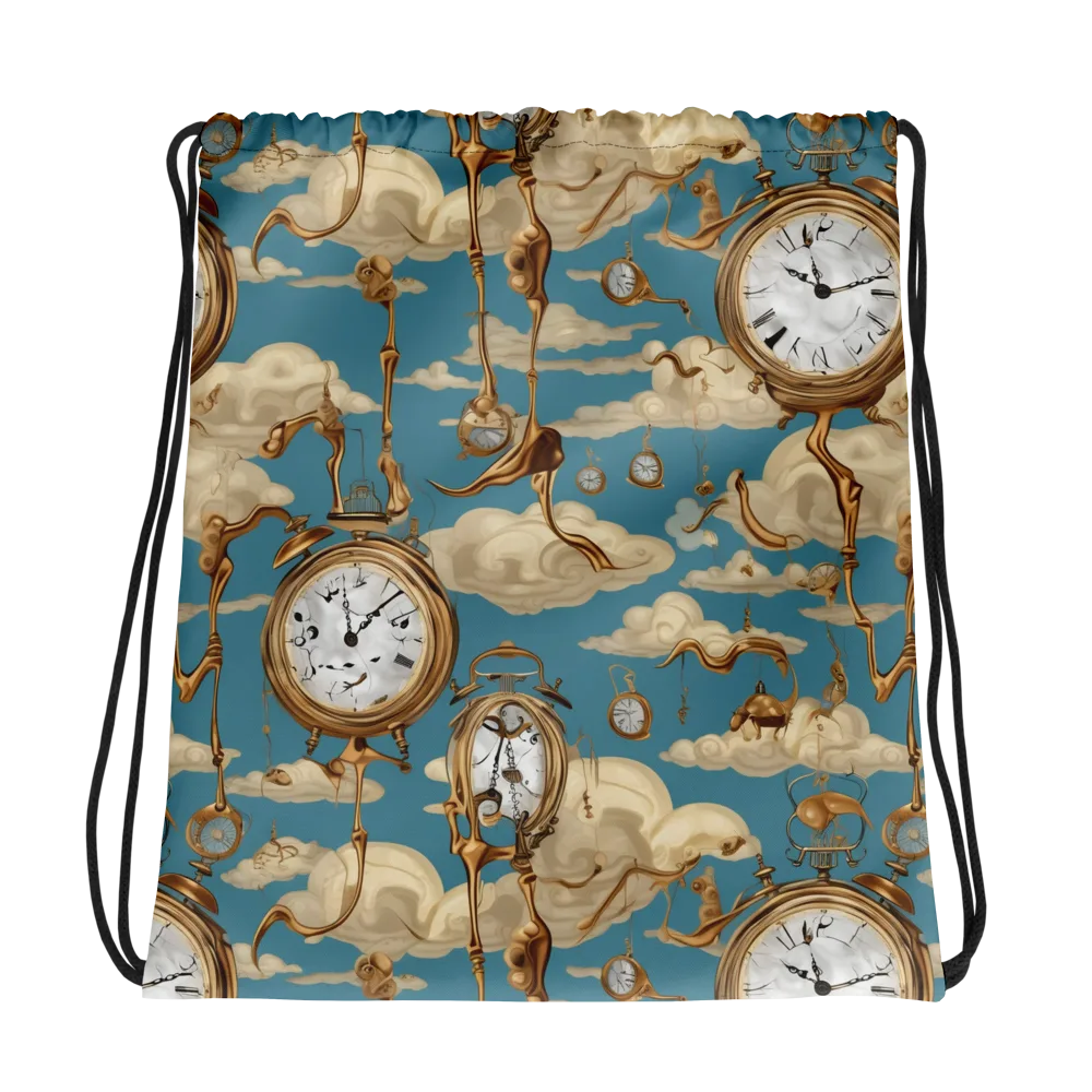 Cloudwork Clock on Drawstring Bag — Photo