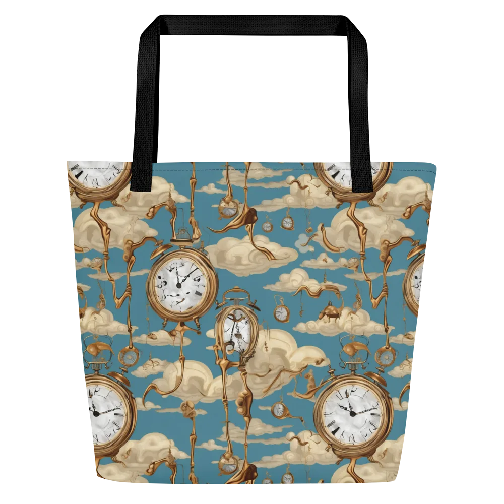 Cloudwork Clock on Large Tote Bag W/ Pocket — Front