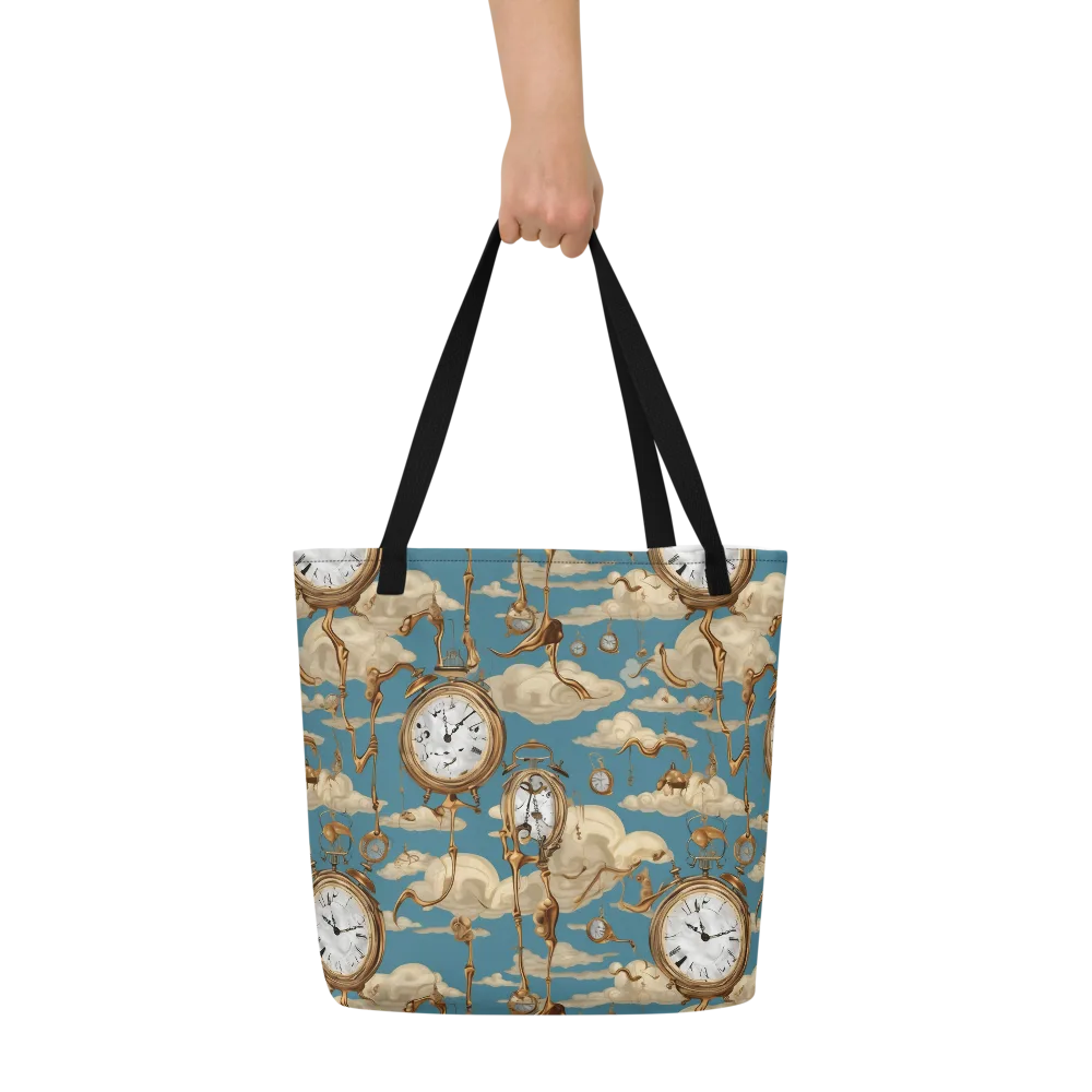 Cloudwork Clock on Large Tote Bag W/ Pocket — Front