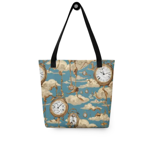 Cloudwork Clock on a Tote Bag