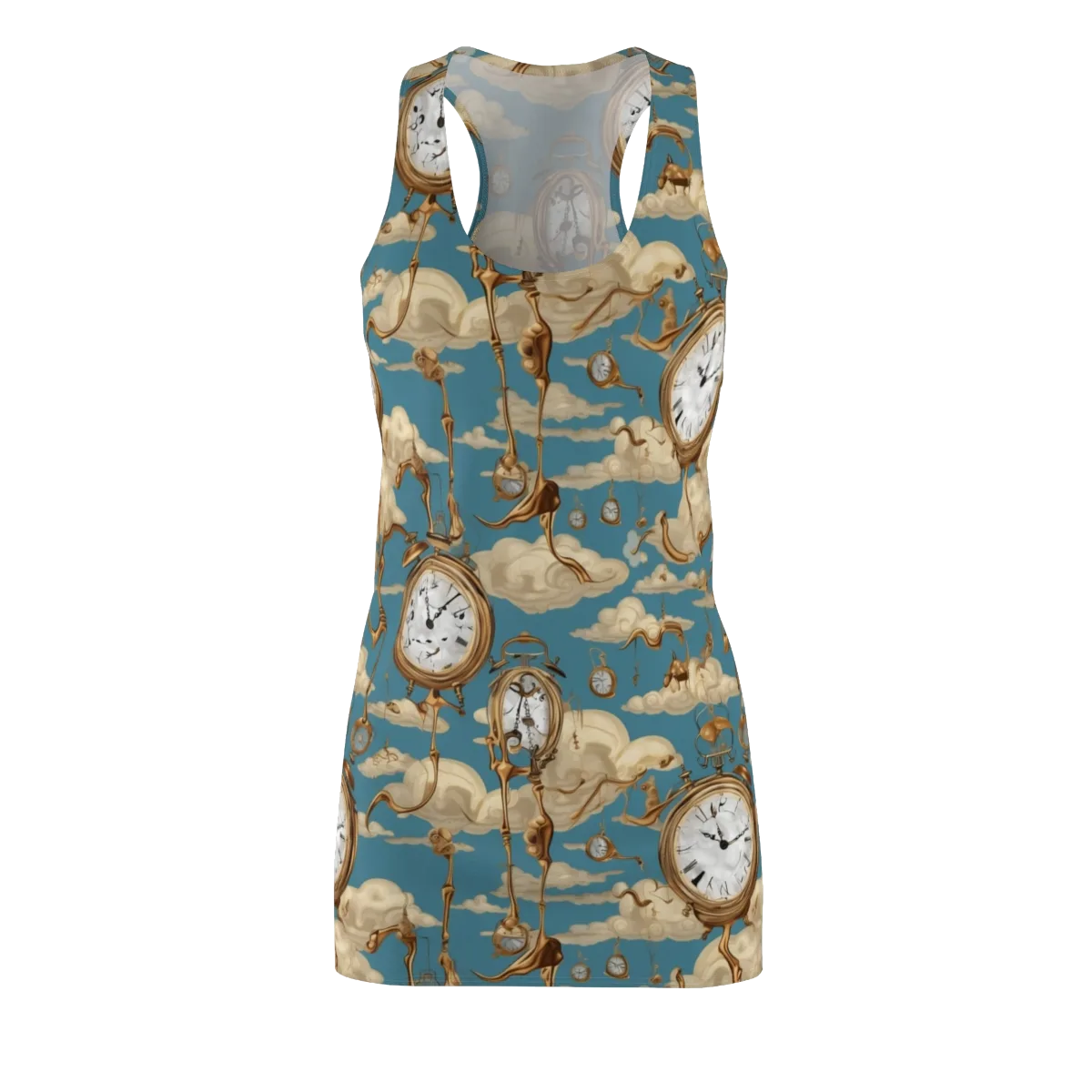 Cloudwork Clock on Racerback Dress — Front
