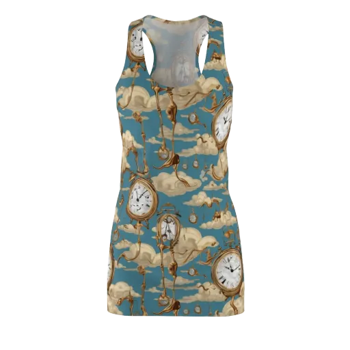 Cloudwork Clock on a Racerback Dress