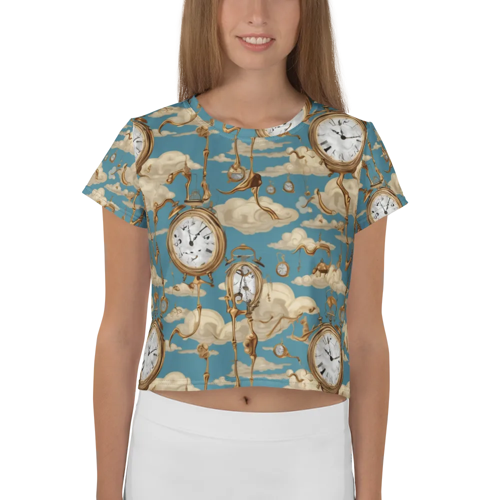 Cloudwork Clock on Crop Tee — Front