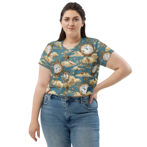 Cloudwork Clock on a Crop Tee