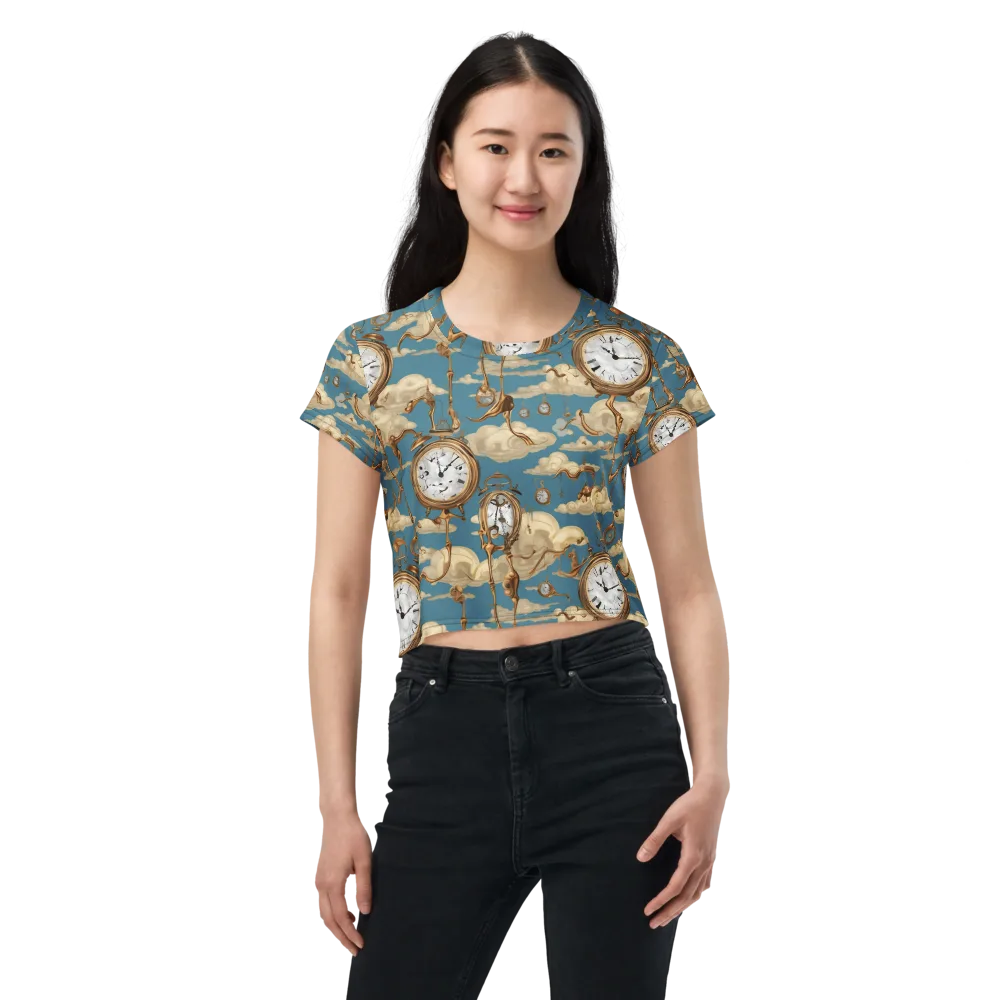 Cloudwork Clock on Crop Tee — Front