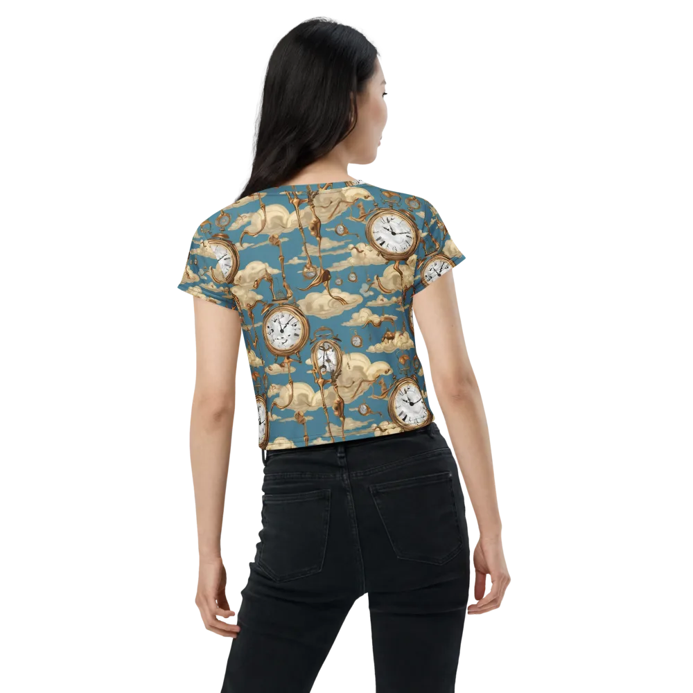 Cloudwork Clock on Crop Tee — Back