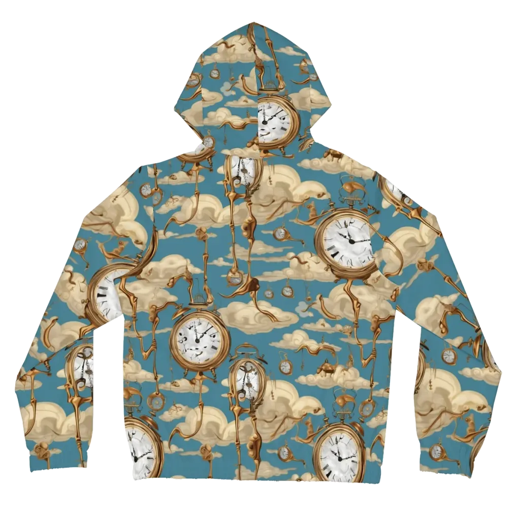 Cloudwork Clock on Women's Full-Zip Hoodie — Back