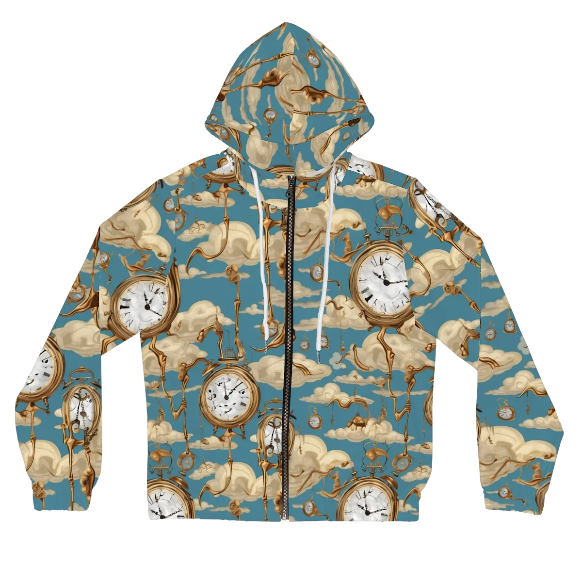 Cloudwork Clock on Women's Full-Zip Hoodie — Front