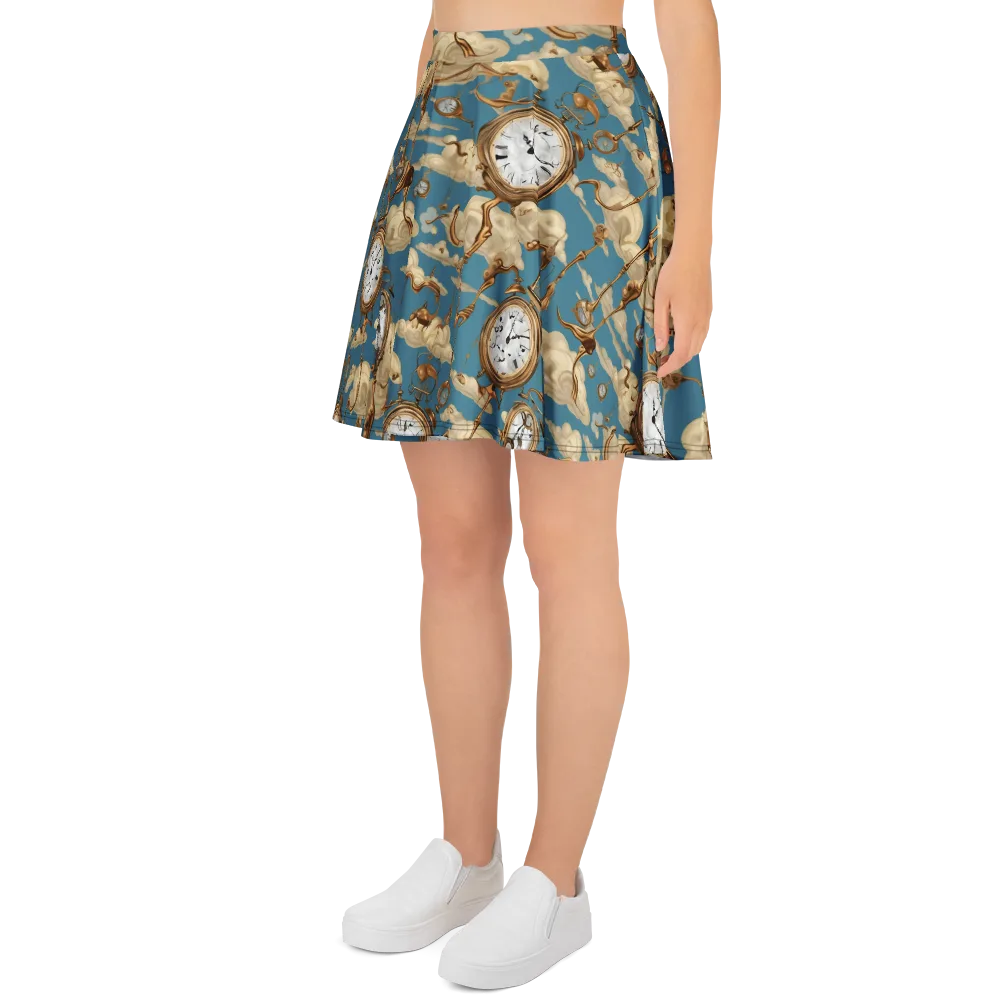 Cloudwork Clock on Skater Skirt — Left