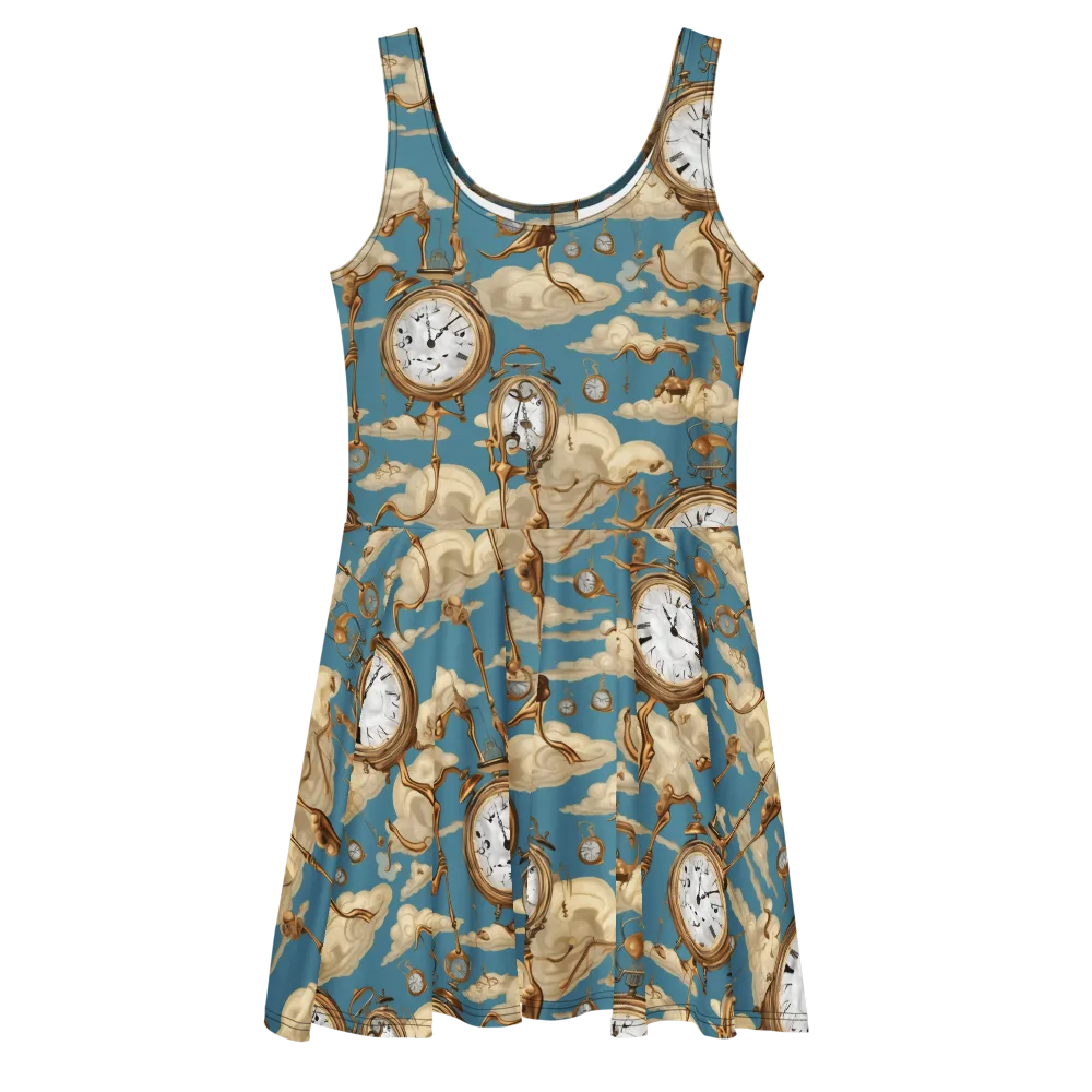 Cloudwork Clock on Skater Dress — Front