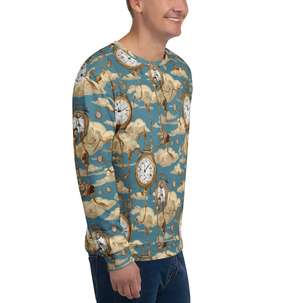 Cloudwork Clock on Sweatshirt — Right Front