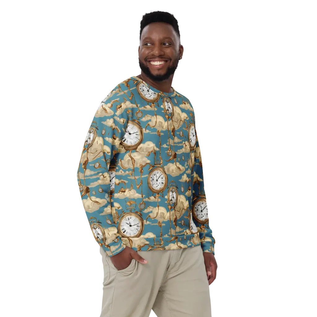 Cloudwork Clock on Sweatshirt — Front