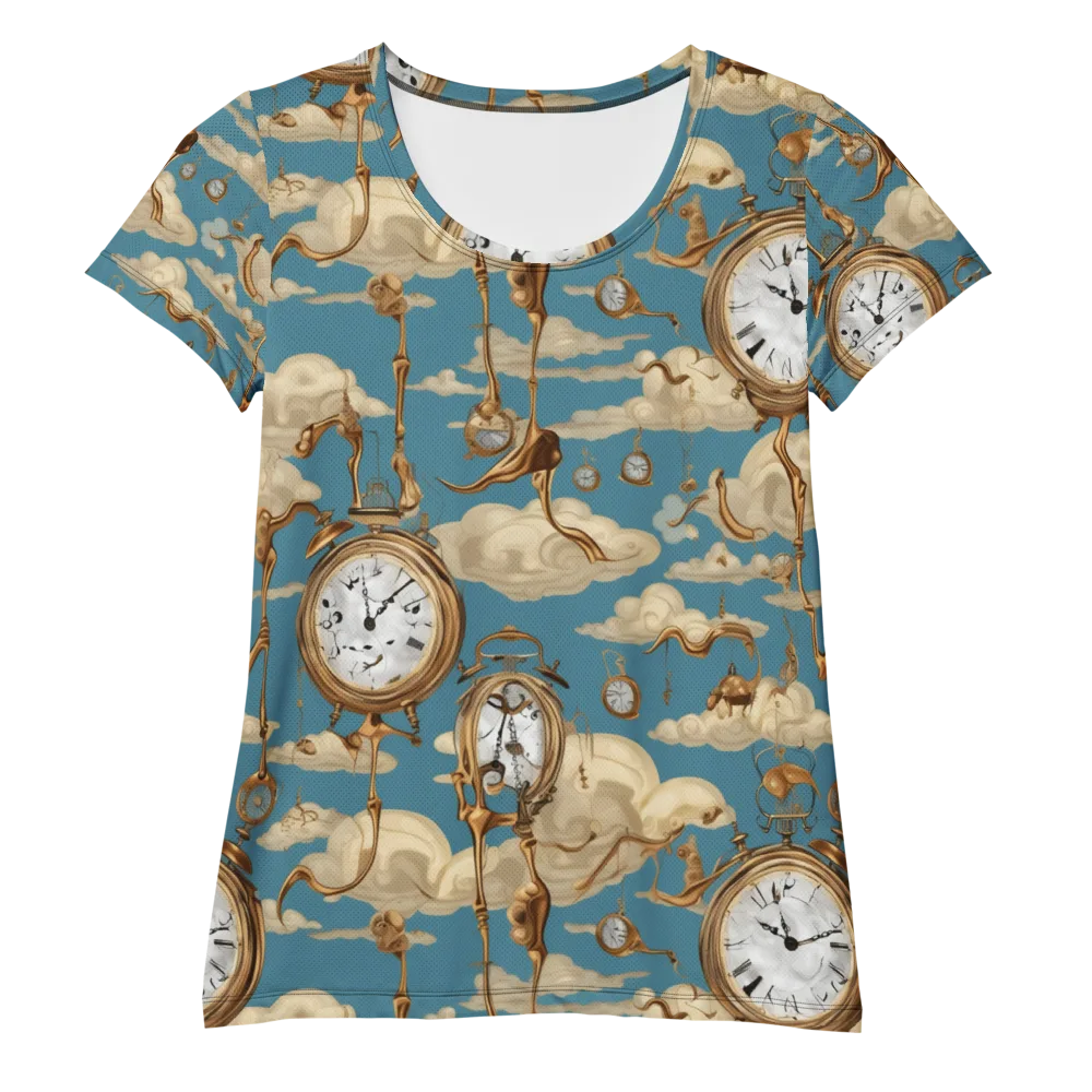 Cloudwork Clock on Women's Athletic T-Shirt — Front