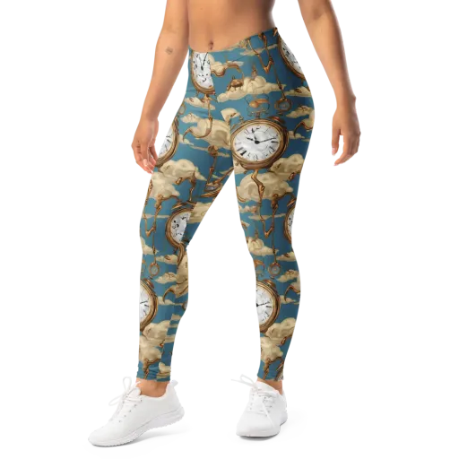 Cloudwork Clock on a Leggings