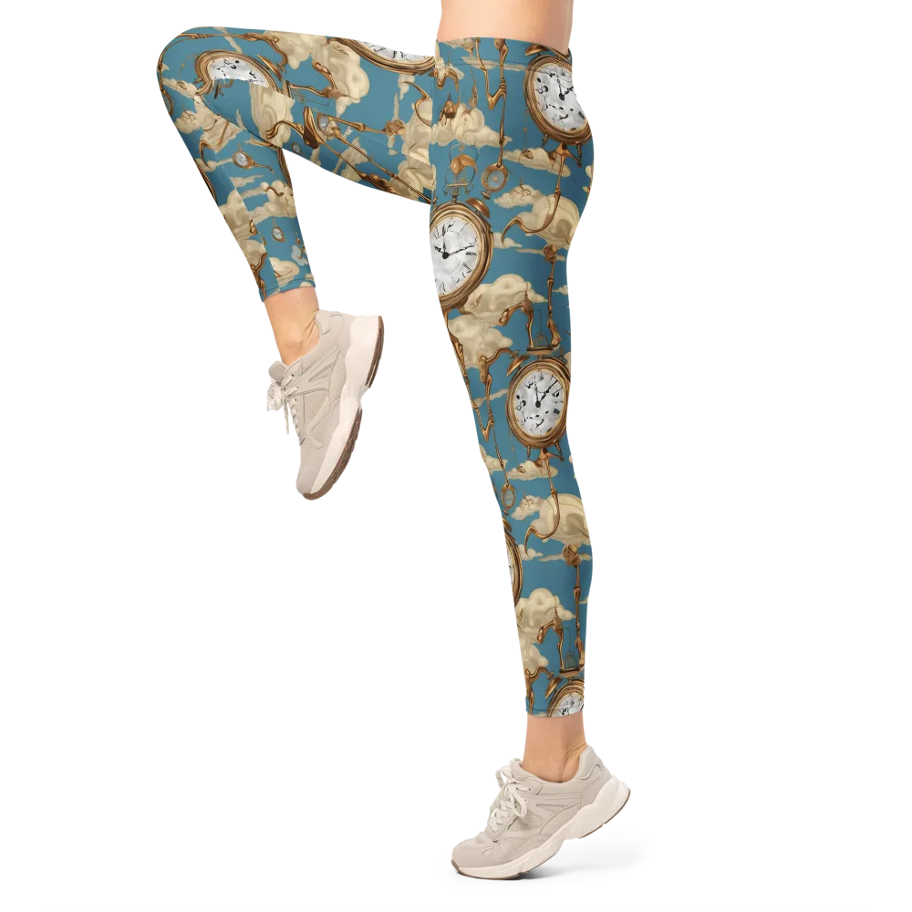 Cloudwork Clock on Leggings — Left