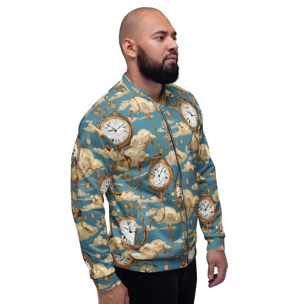 Cloudwork Clock on Bomber Jacket — Right