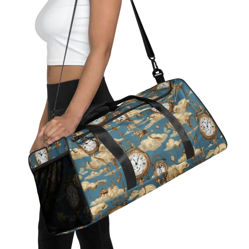 Cloudwork Clock on a Duffle Bag