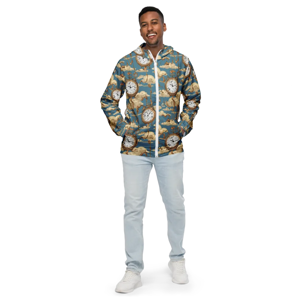 Cloudwork Clock on Men's Windbreaker — Front