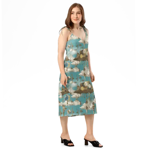 Cloudbound Horology on a Slip Dress