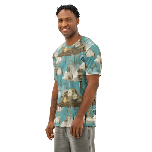 Cloudbound Horology on a Men's Cotton Crew Neck T-Shirt