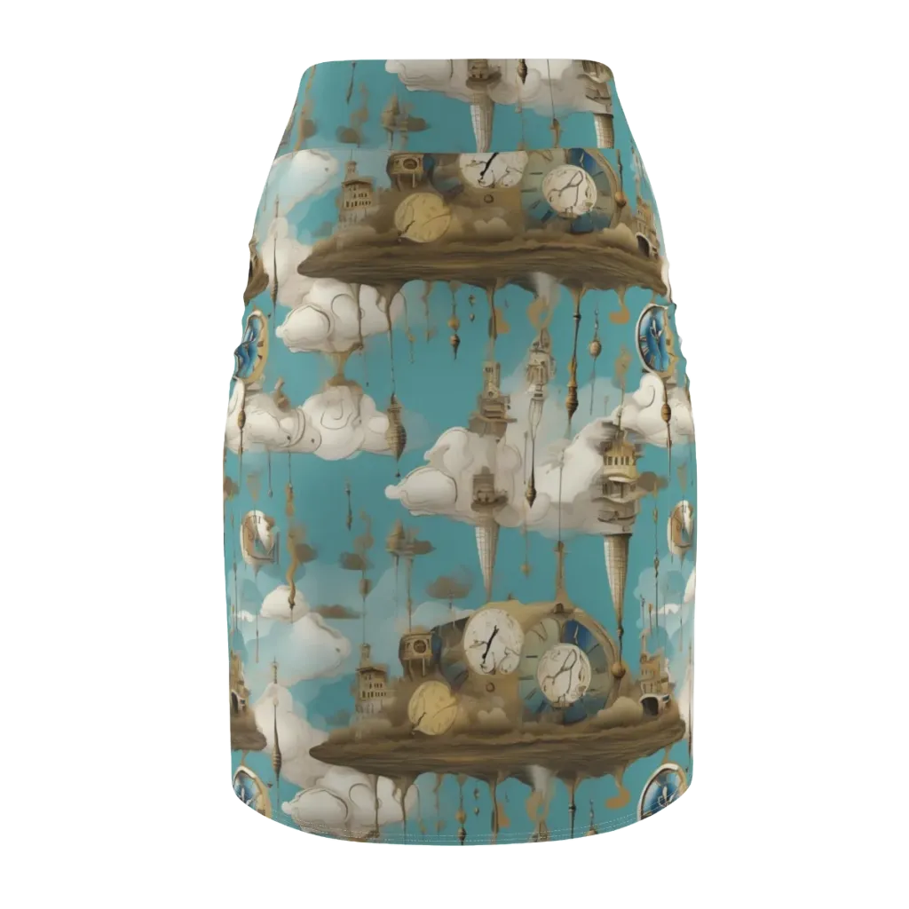 Cloudbound Horology on Pencil Skirt — Back
