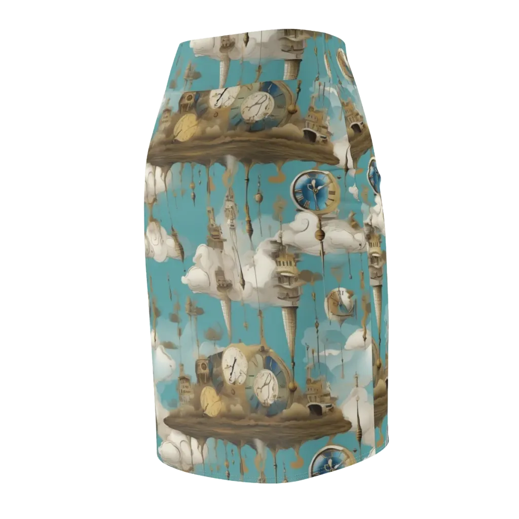 Cloudbound Horology on Pencil Skirt — Back Side