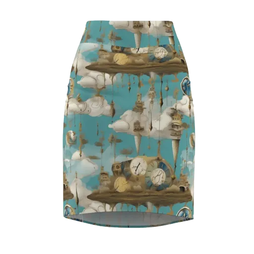 Cloudbound Horology on a Pencil Skirt