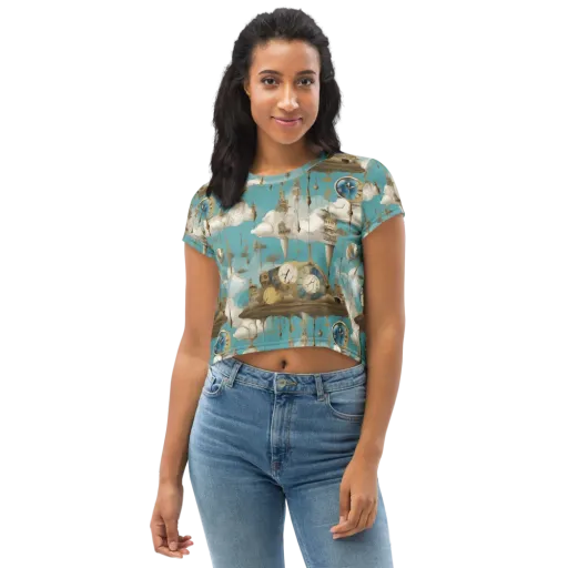 Cloudbound Horology on a Crop Tee