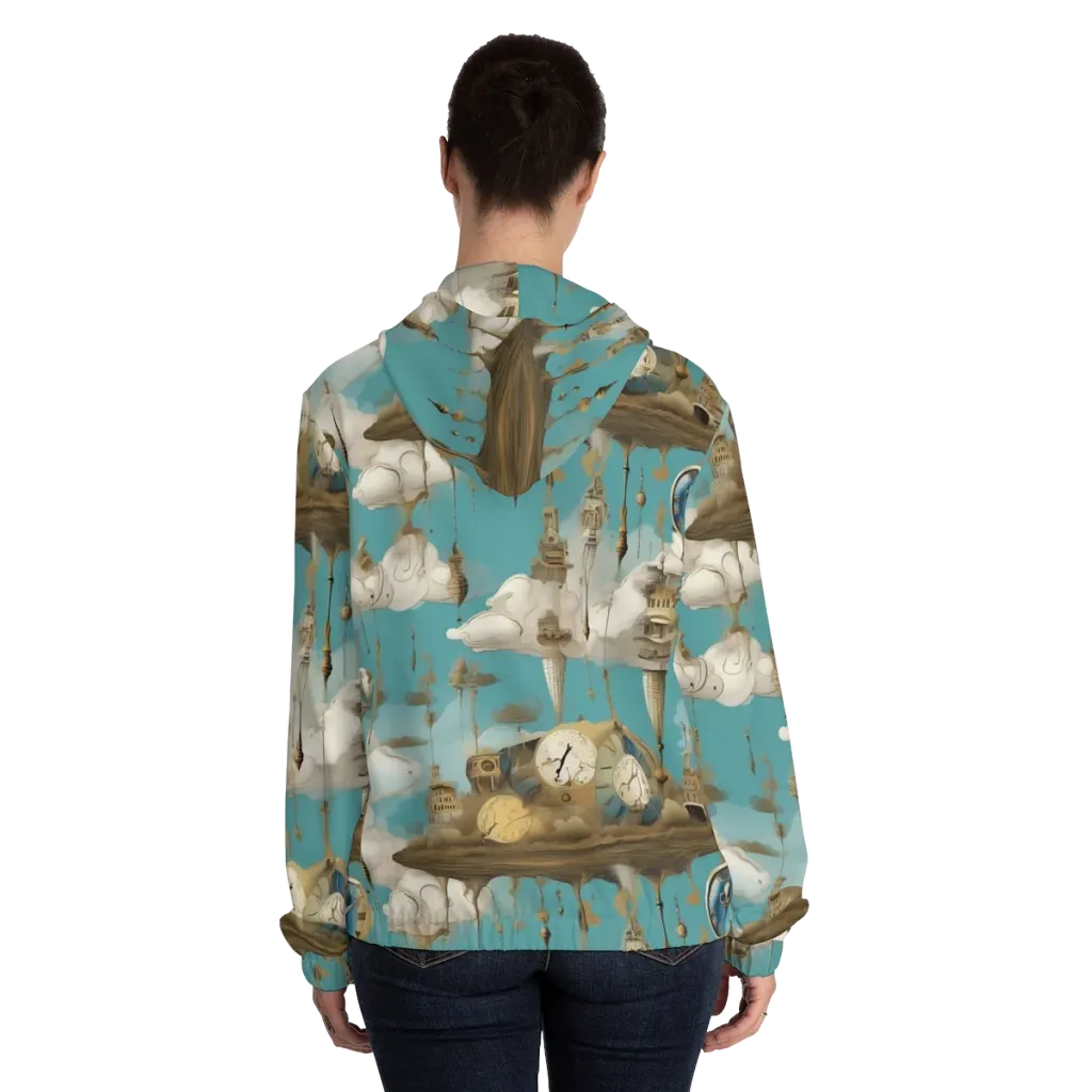 Cloudbound Horology on Women's Full-Zip Hoodie — Back On Person