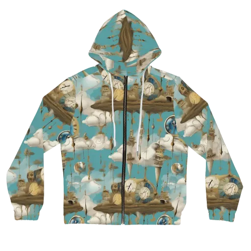 Cloudbound Horology on a Women's Full-Zip Hoodie