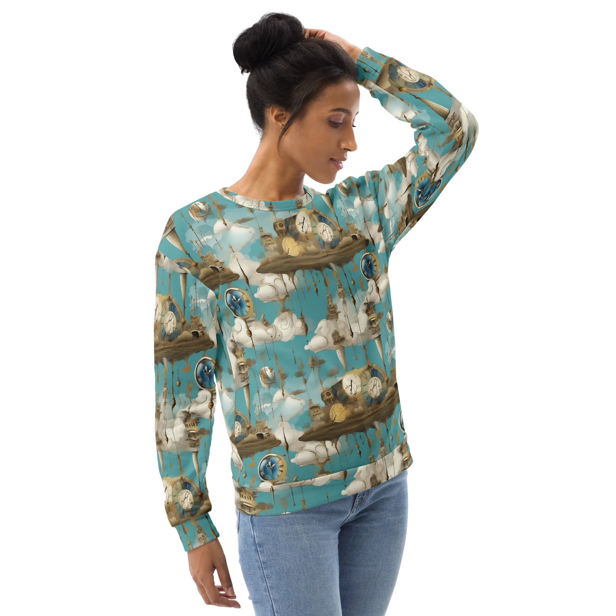Cloudbound Horology on Sweatshirt — Right Front
