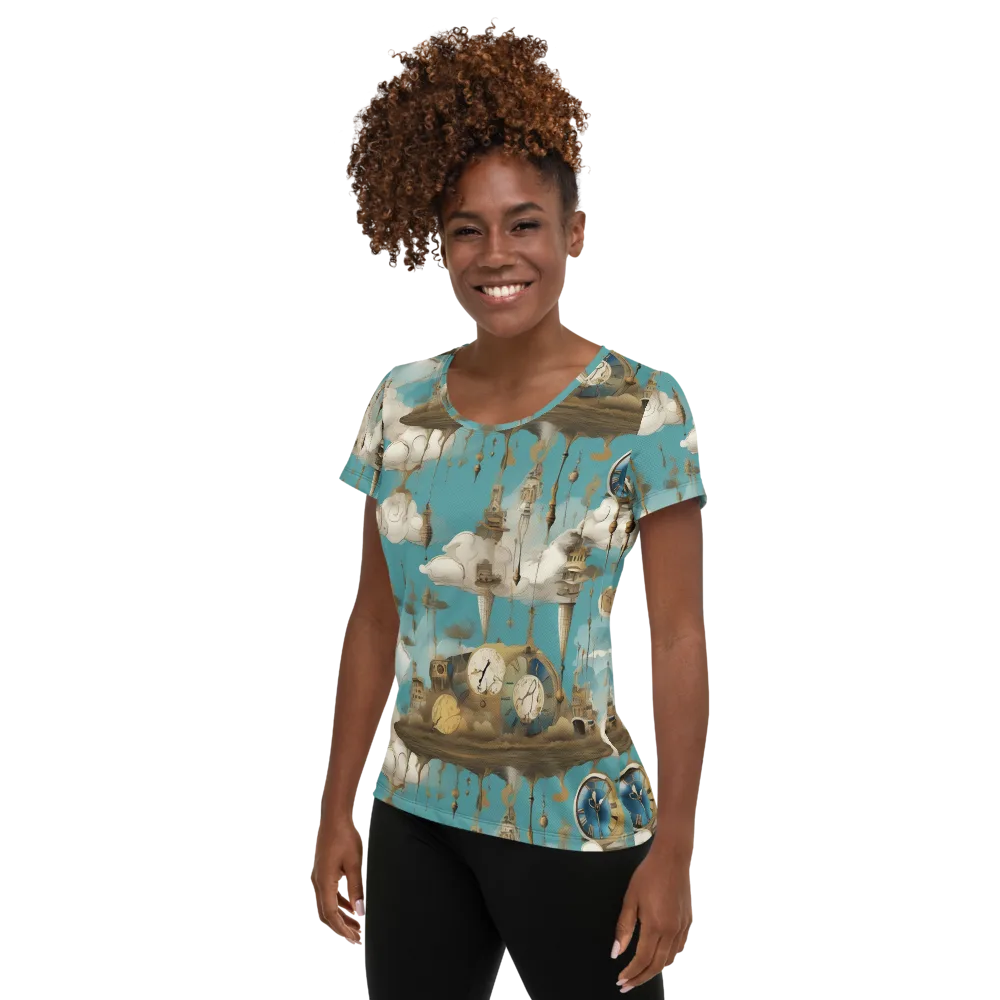 Cloudbound Horology on Women's Athletic T-Shirt — Left