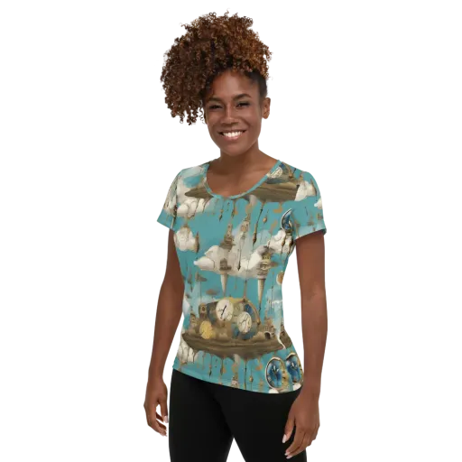 Cloudbound Horology on a Women's Athletic T-Shirt