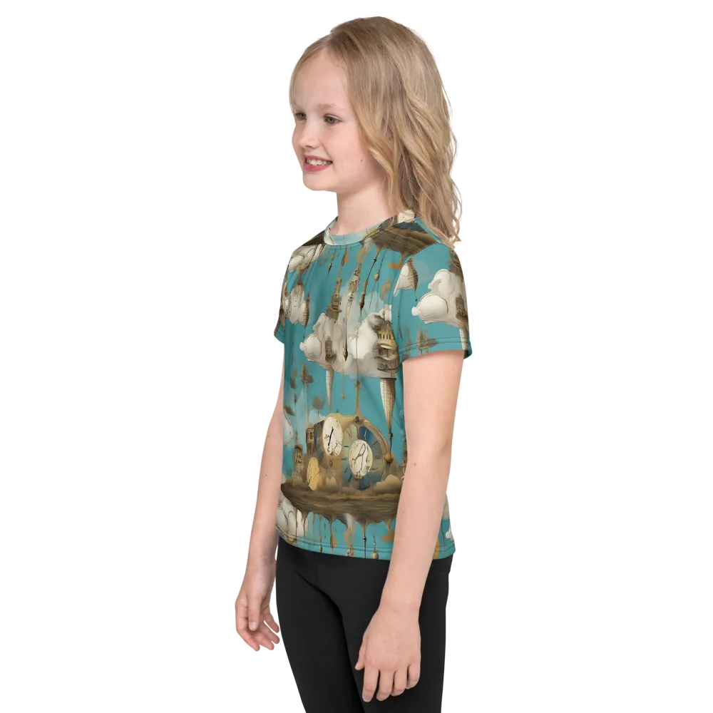 Cloudbound Horology on Kids Crew Neck T-Shirt — Left