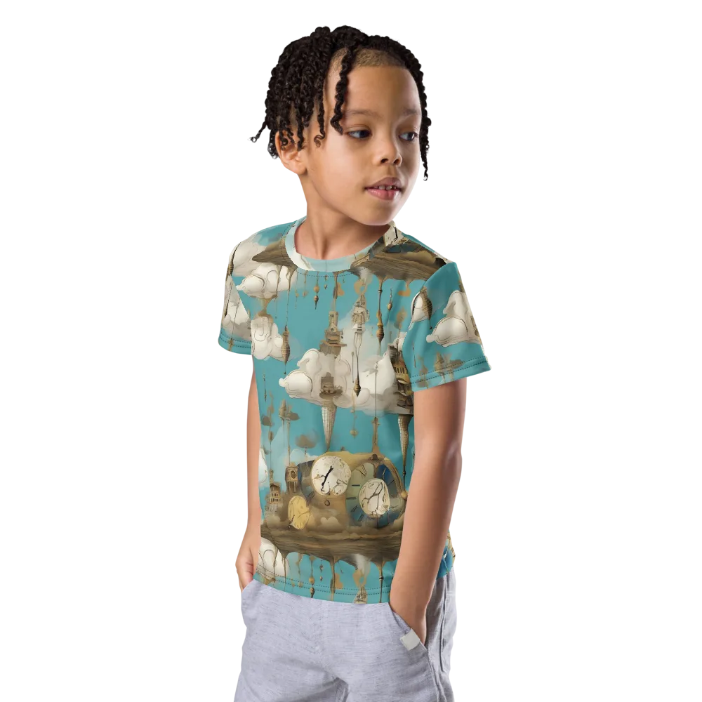 Cloudbound Horology on Kids Crew Neck T-Shirt — Left Front