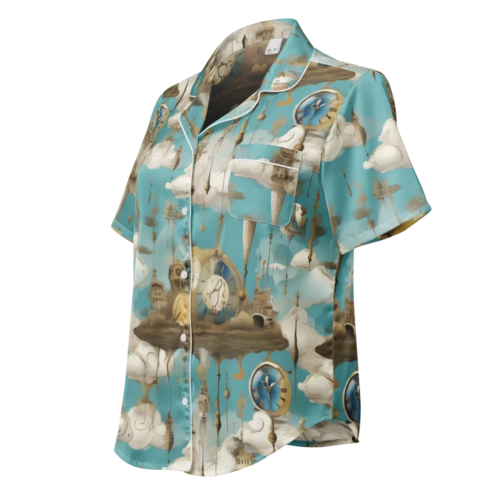Cloudbound Horology on Women's Short Sleeve Pajama Top — Left Front