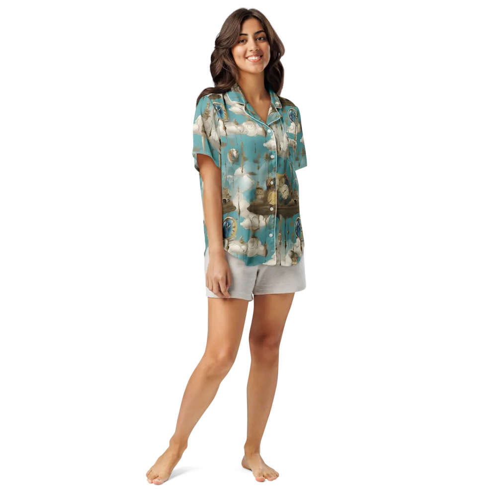 Cloudbound Horology on Women's Short Sleeve Pajama Top — Front