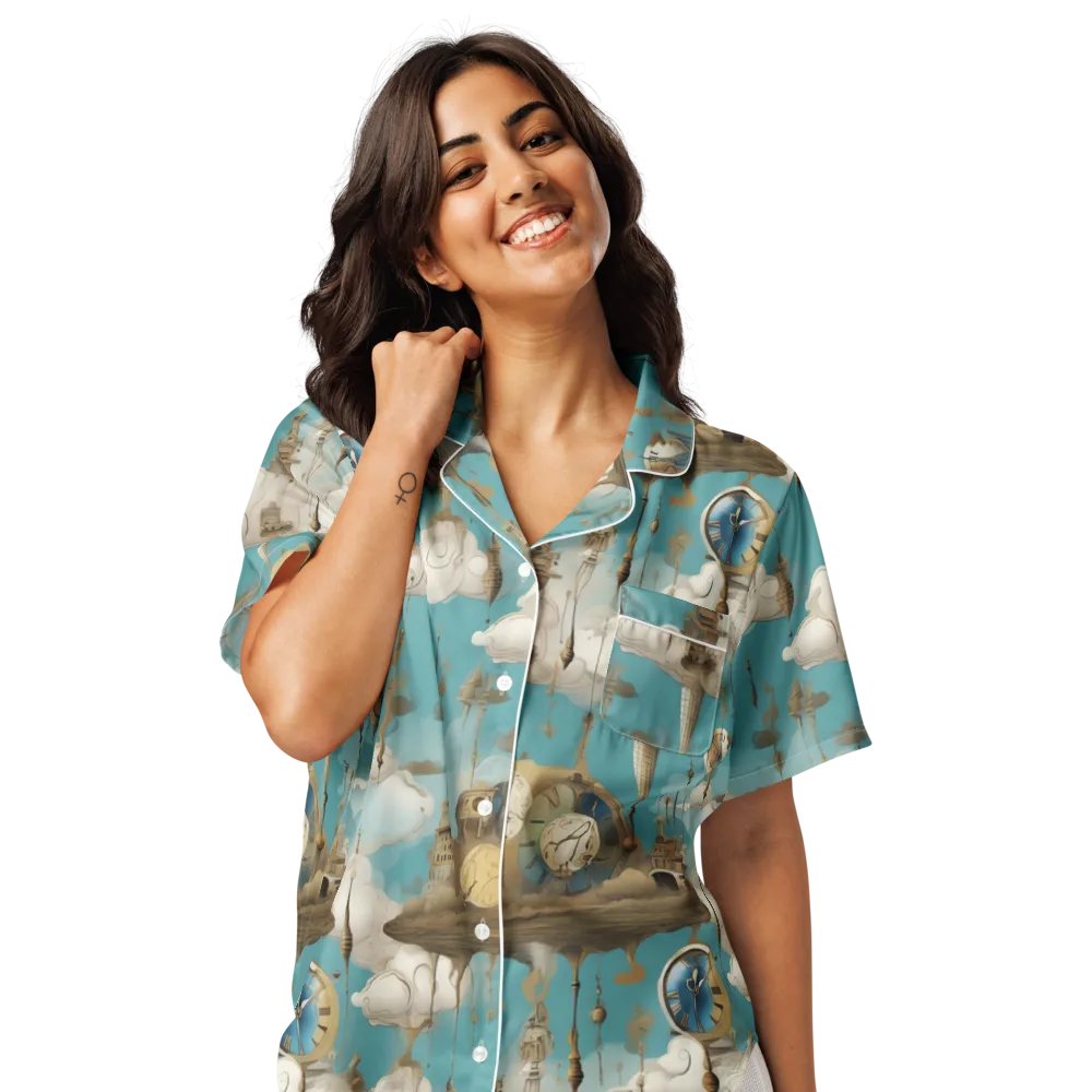 Cloudbound Horology on Women's Short Sleeve Pajama Top — Front