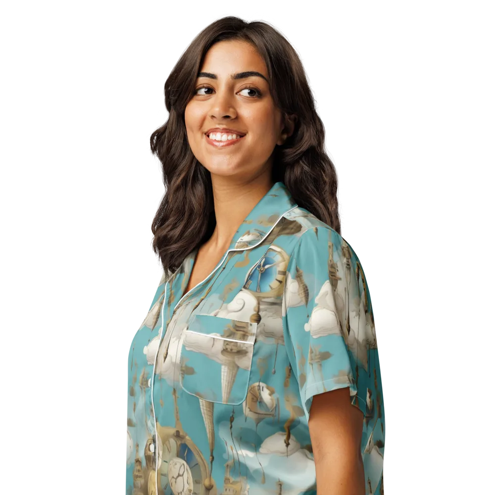 Cloudbound Horology on Women's Short Sleeve Pajama Top — Left Front