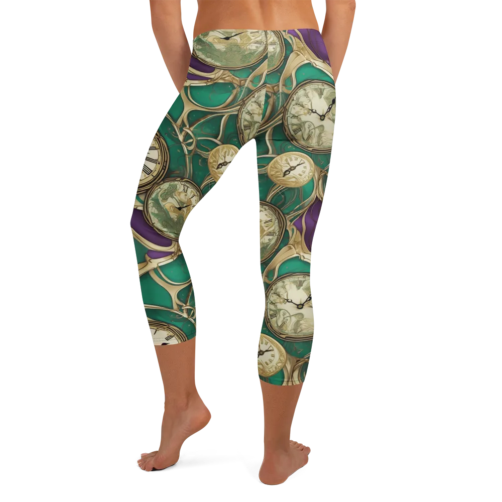 Horological Garden on Capri Leggings — Back