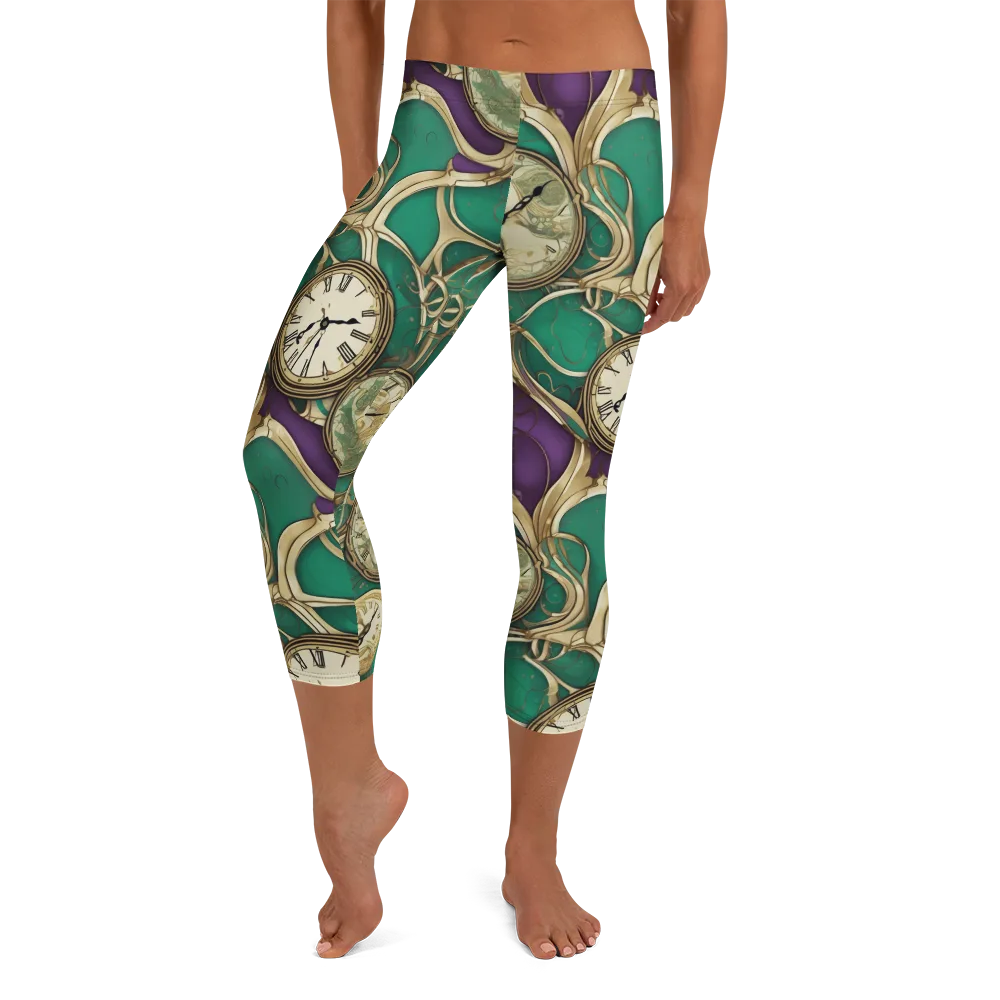 Horological Garden on Capri Leggings — Front