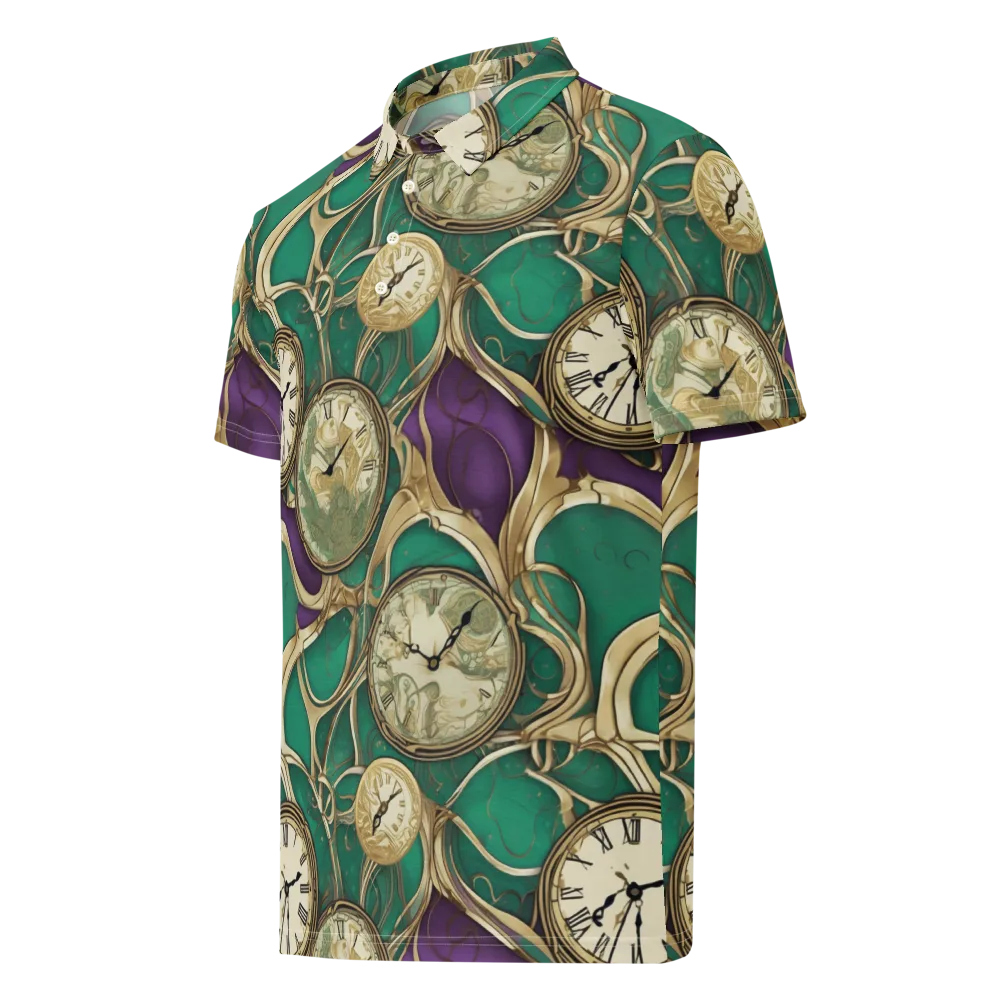 Horological Garden on Men's Slim Fit Polo Shirt — Left Front