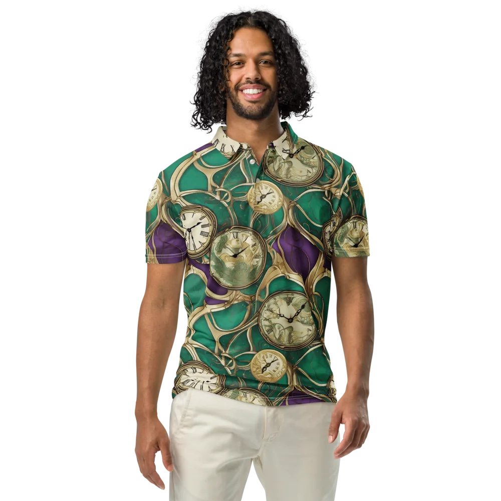 Horological Garden on Men's Slim Fit Polo Shirt — Front