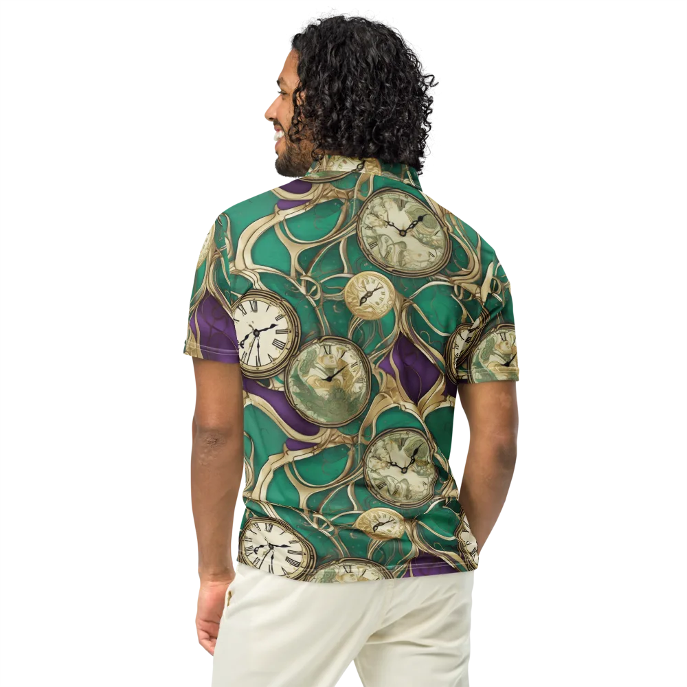 Horological Garden on Men's Slim Fit Polo Shirt — Back