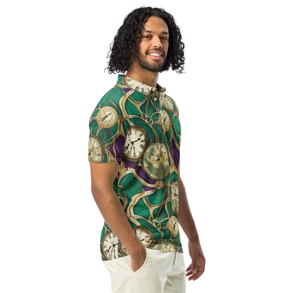 Horological Garden on Men's Slim Fit Polo Shirt — Right Front