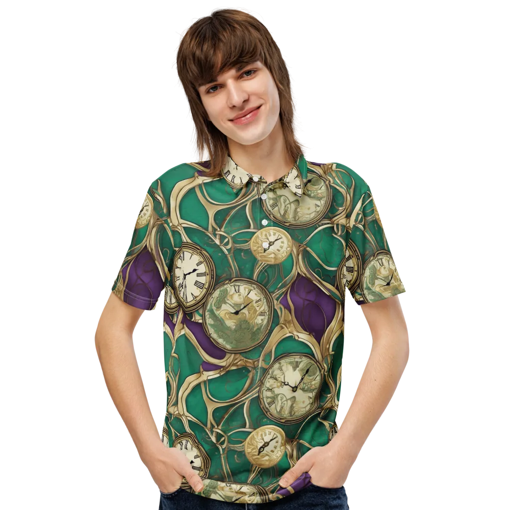 Horological Garden on Men's Slim Fit Polo Shirt — Front