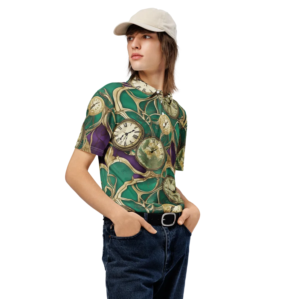 Horological Garden on Men's Slim Fit Polo Shirt — Right Front