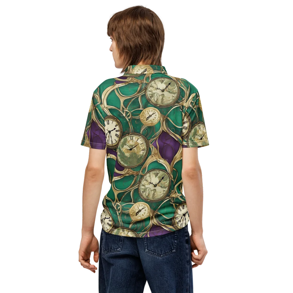 Horological Garden on Men's Slim Fit Polo Shirt — Back